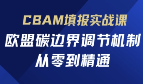 CBAM填报实战课，欧盟碳边界调节机制，从零到精通-KK网创站