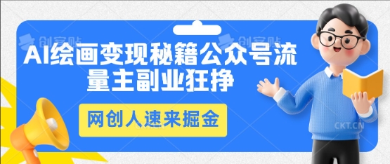 AI绘画变现秘籍：公众号流量主副业狂挣，网创人速来掘金-KK网创站