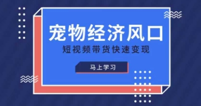 宠物赛道快速变现精品课，宠物经济风口，短视频带货快速变现-KK网创站