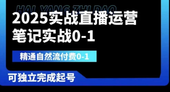 2025实战直播运营0-1，精通自然流付费0-1，可独立完成起号-KK网创站
